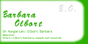barbara olbort business card